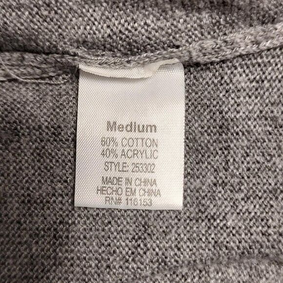 Poof New York Gray Bell Sleeve Sweater Medium - Picture 6 of 6